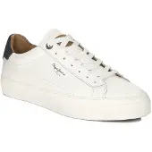 Pepe Jeans for man. PMS30930 Yogi Original white leather trainers (44), Flat, Laces, Casual