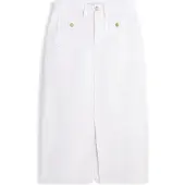Tommy Hilfiger Dnm White Midi Straight Skirt Hw - White - 34