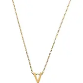 Timi Of Sweden Viola Letter Necklace Stainless Steel Gold V