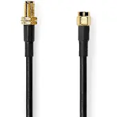 Nedis Antennikaapeli SMA uros SMA naaras Kullattu 50 Ohm Tuplasuojattu 5.00 m Pyöreä PVC Musta Label