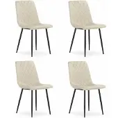 Leobert 4 tuolin setti Turin, beige/musta