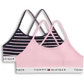 Tommy Hilfiger 2 Pk Strappy Bralette Print - Pink - 140-152