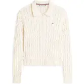 Tommy Hilfiger Co Cable Mid Gg Polo Cardi - Cream - L