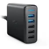 Anker PowerPort 5 Dual QC 3.0 63W USB-A, Black