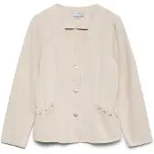 Vero Moda Vmleva Ls String Ecru Dnm Jacket - Cream - M