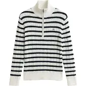 Gant Stretch Cotton Stripe Half Zip -palmikkoneulepusero