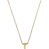 Timi Of Sweden Viola Letter Necklace Stainless Steel Gold T