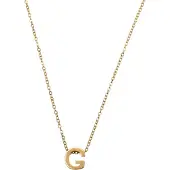 Timi Of Sweden Viola Letter Necklace Stainless Steel Gold G
