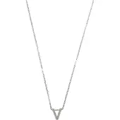 Timi Of Sweden Viola Letter Necklace Stainless Steel Silver V