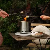 HerQs Smokeless FirePit Mini -savuton pöytätulipata, ruostumaton teräs