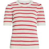 Vila Dalo O-neck Stripe Knit Lyhythihainen Neulepusero