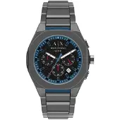 Armani Exchange Analoginen kello sininen / basaltinharmaa / punainen / musta