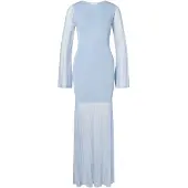 Malina Haisley Sheer Knitted Maxi Dress - Blue - XS
