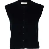 Selected Slwlulu Sl Button O-Neck Vest Noos - Navy - M