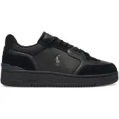 Ralph Lauren Ftw for man. 809P00810001 Open Masters black leather and suede trainers (41), Flat, Laces, Casual