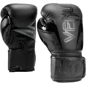 Venum Unisex Elite Evo nyrkkeilyhanskat aikuisille, musta/musta, 12 oz, US