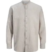 Jack & Jones Esummer Linen Blend Band Pitkähihainen Kauluspaita