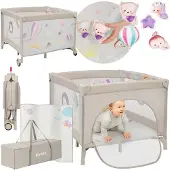 Lionelo MILLE PLUS Leikkikehä, Grey Beige
