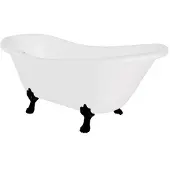 Besco Kylpyamme Otylia 160, Valkoinen+Musta (ilman vesilukkoa, ylivuotoaukolla)