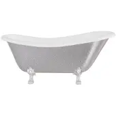 Besco Kylpyamme Otylia Glam 170, Silver+Chrome (ilman sifonia, ilman ylivuotoaukkoa)