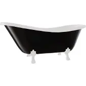 Besco Kylpyamme Otylia B&W 170, Musta/Valkoinen+Valkoinen (ilman sifonia, ylivuotoaukolla)