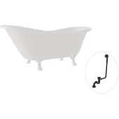 Besco Kylpyamme Otylia 160, White+White, sifonilla ja ylivuodolla, klik-klak Black