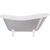 Besco Kylpyamme Otylia Glam 170, Silver+White (ilman sifonia, ilman ylivuotoreikää)