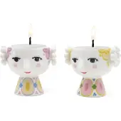 Bjørn Wiinblad - Eva Kynttilälyhty 6,5 cm 2 kpl Keltainen/Liila