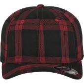 Flexfit Lippalakki 'TARTAN PLAID' harmaa / viininpunainen / musta