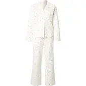 Hunkemoller Pj Ls Co Jacquard Hearts - White - M