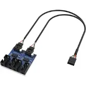 Akasa Internal 1-to-4 USB 2.0 Splitter Hub Cable,3m,5V / 0.5A (AK-CBUB64-30BK)