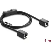 DeLOCK 81566, 1 m, Cat6, F/UTP (FTP), RJ-45, RJ-45, Musta