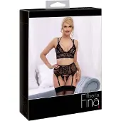 Abierta Fina Bra Suspender Set M, M