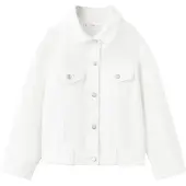 Mango Basic Denim Jacket - White - 116