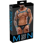 Svenjoyment Underwear Bondage Miesten Jock -setti musta/sininen L, L