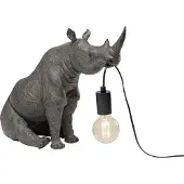 Kare Design-pöytävalaisin Sitting Rhino, Alumiini/harmaa/sinkki, Olohuone/ruokailutila, Synteettinen materiaali, Design