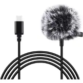 Puluz Jack tie microphone with clip PU425 1.5m USB-C