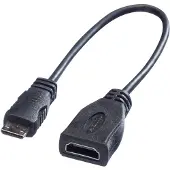 Roline HDMI Mini - HDMI cable 0.15m black (11.04.5586)