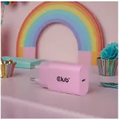 Club 3D 30W GaN-verkkovirtalaturi, USB-C PD3.0, pinkki, 2 kpl
