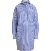 Ralph Lauren Striped Cotton Broadcloth Shirtdress - Blue - 42
