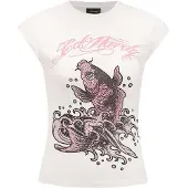 Ed Hardy Paita 'Koi Fisch Steinen' roosa / musta / valkoinen