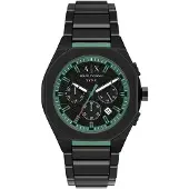 Armani Exchange Analoginen kello 'Sync' vihreä / musta