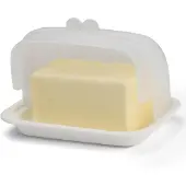 Hobby Hall Leveä muovinen voirasia kannella Signora Ware Valkoinen