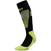 Cep Ski Merino Socks Tall 3.0, laskettelusukat, naisten, musta/keltainen