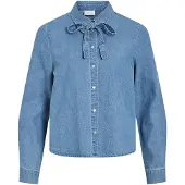 Vila Viconga L/S Bow Denim Shirt - Blue - 36