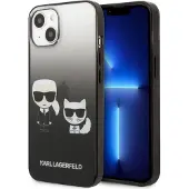 Karl Lagerfeld Gradient Ikonik Karl & Choupette Musta iPhone 14 Plus -kotelo