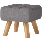 Aosom Jalkapallopenkki, pehmustettu, pellavakangas, puujalat, kantavuus 110 kg, harmaa, Harmaa
