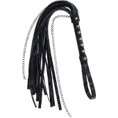 Sportsheets Velvet Noir Flogger-piiska Ketjuilla - Black