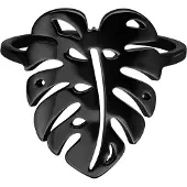 Wildcat Monstera Leaf - Sormus - Musta metalli, 17,0 mm