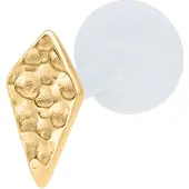 Wildcat Rhombus Hammered Push Fit Labret - 8,0 mm, Zlata